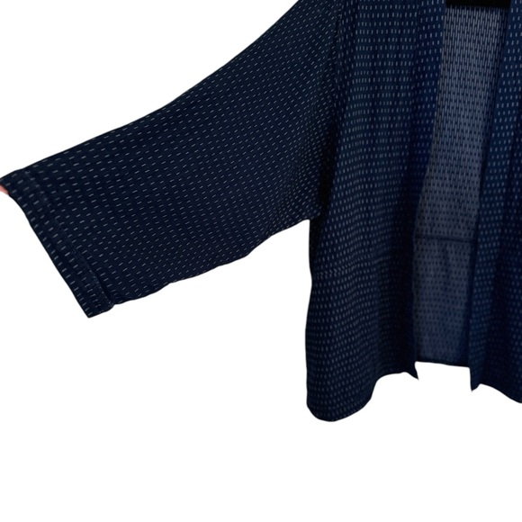 Pure Jill Indigo Open Front Kimono Jacket Women’s XL Blue Textured Cotton Blend - Picture 5 of 9